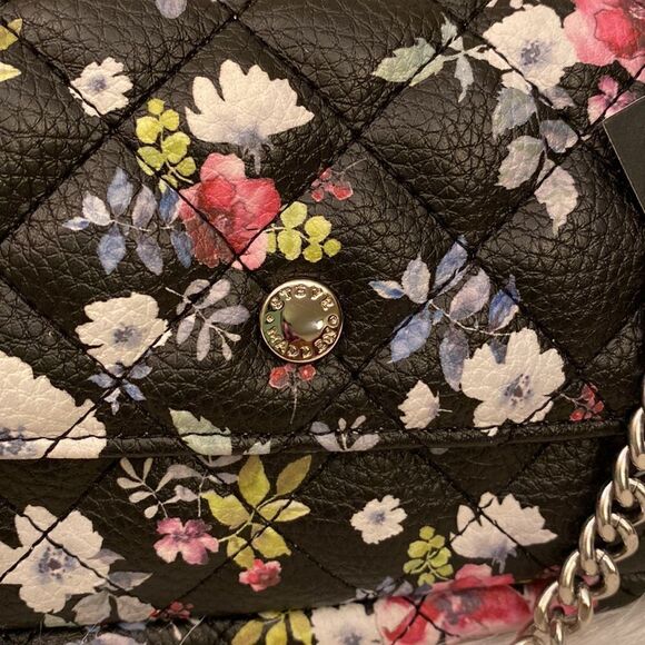 NWT Steve Madden Black Floral Purse w/ Matching Mini Pouch -l - Picture 6 of 16